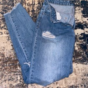 distressed BF jeans